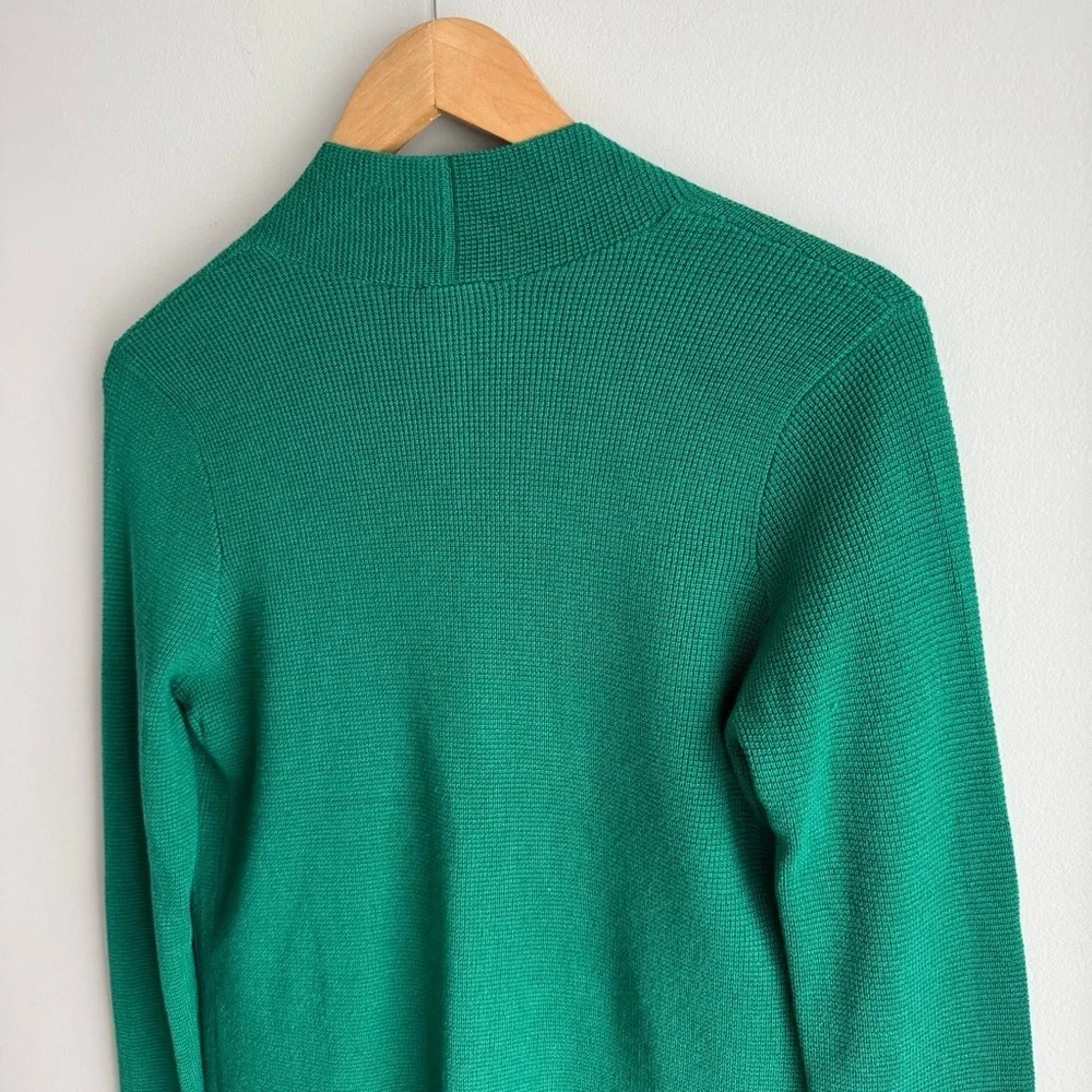 Cyrus Open Front Knit Cardigan Sz S Deep Kelly Green Sweater Classic Capsule EUC - Picture 8 of 11